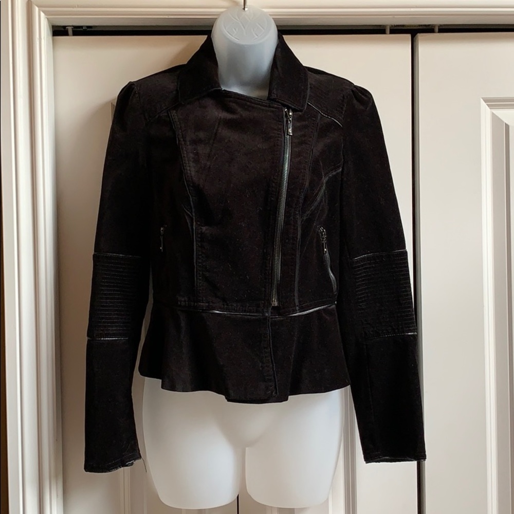 WHBM Peplum velvet blazer